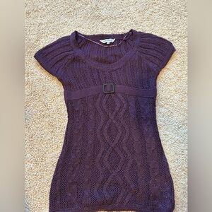 NWOT Purple Knit Short Sleeve Sweater
